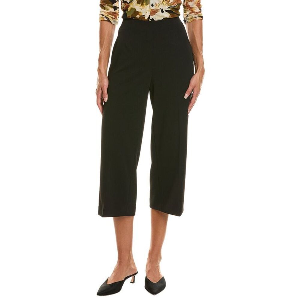 Anne Klein Womens Petite High Rise Pull On Wide Leg Crop Pant